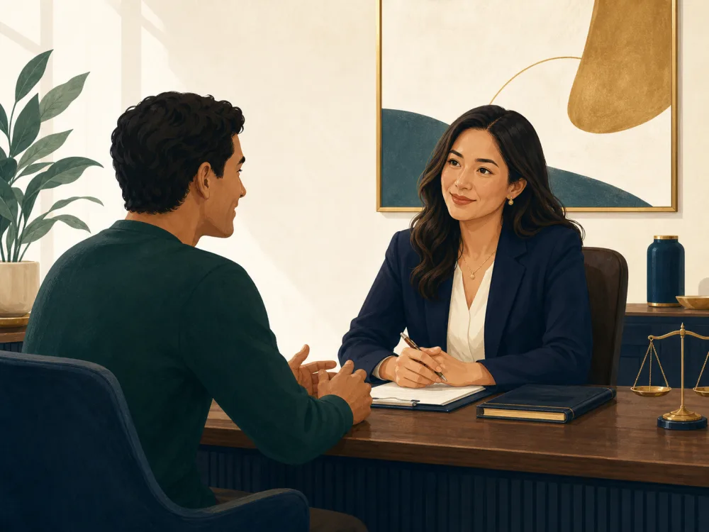 Consulta personal entre cliente y abogada de extranjería